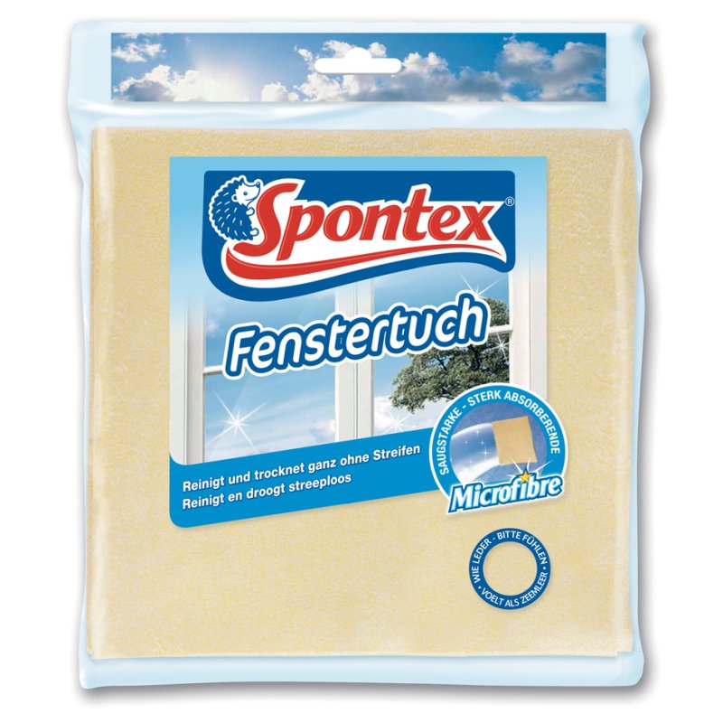 Spontex microvezeldoek ramen, geel, streepvrij reinigen